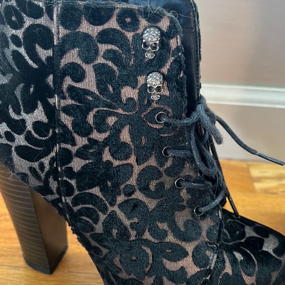 Call it Spring Velvet Skull Bootie - Picture 2 of 7